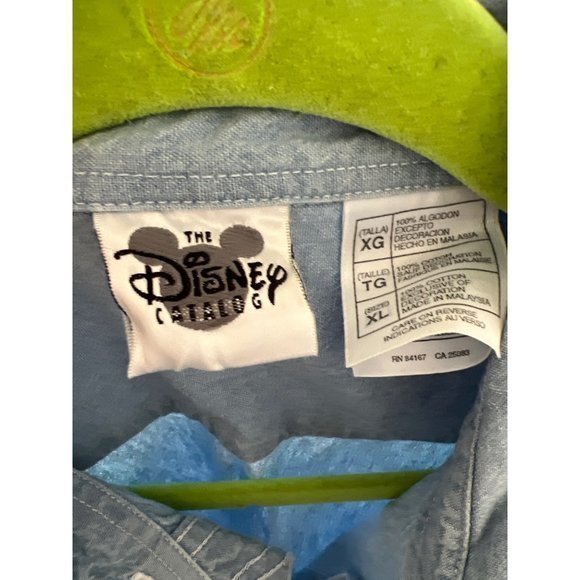 Disney Catalog Chambray Patriotic Sleeveless Mickey Shirt Womens 90's Size XL‎ - Picture 5 of 5